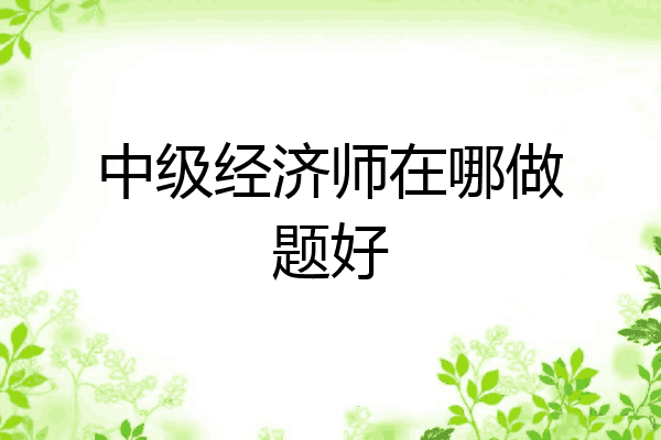 中级经济师在哪做题好