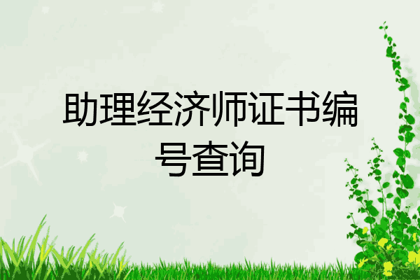 助理经济师证书编号查询