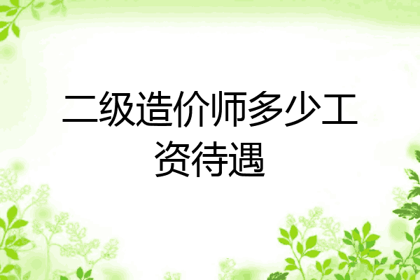 二级造价师多少工资待遇