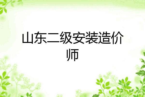 山东二级安装造价师