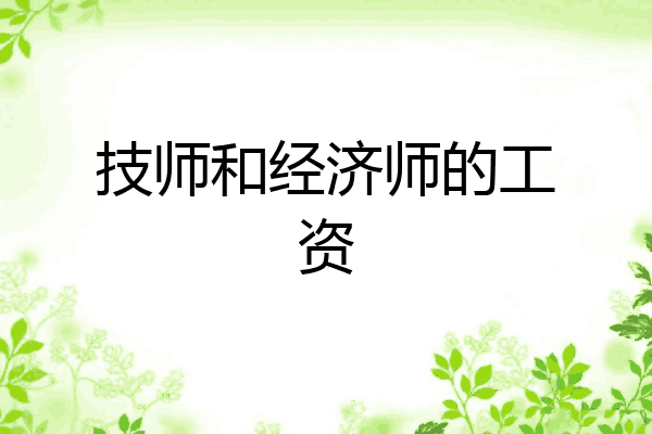 技师和经济师的工资