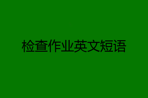 检查作业英文短语