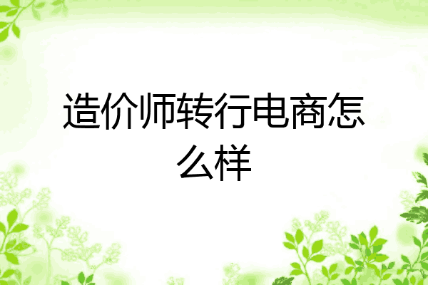 造价师转行电商怎么样