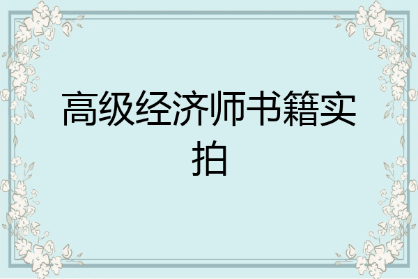 高级经济师书籍实拍