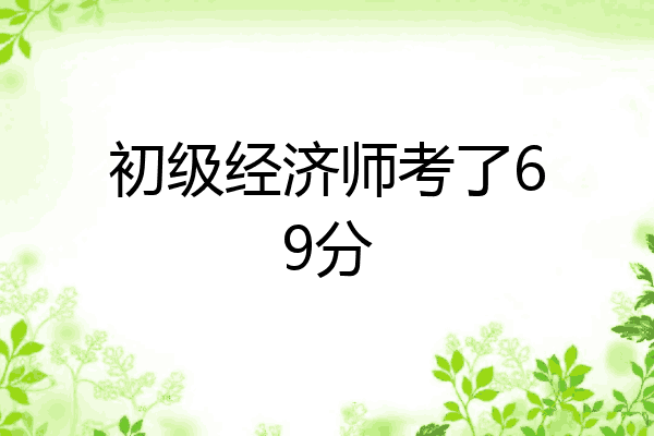 初级经济师考了69分