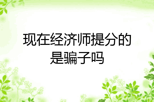 现在经济师提分的是骗子吗
