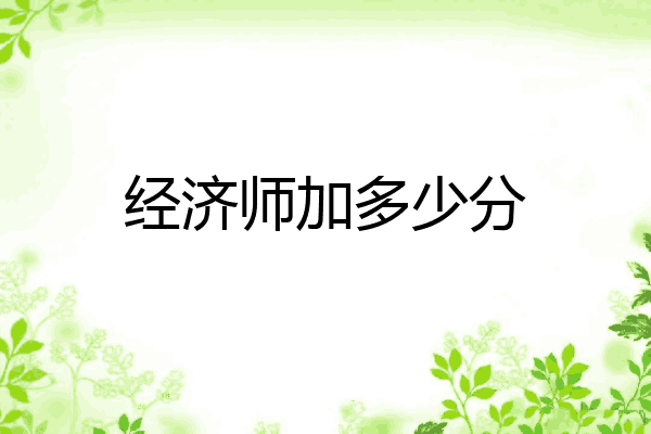经济师加多少分