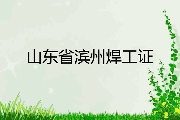 山东省滨州焊工证