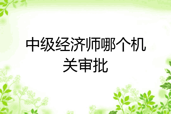 中级经济师哪个机关审批