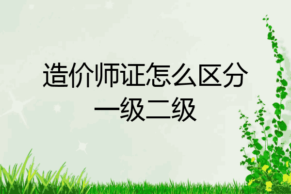 造价师证怎么区分一级二级