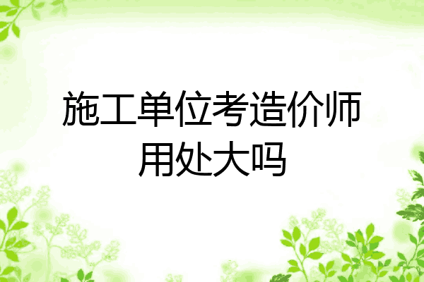 施工单位考造价师用处大吗