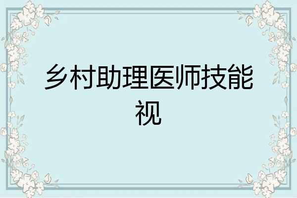 乡村助理医师技能视