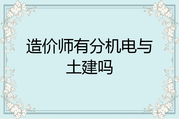造价师有分机电与土建吗