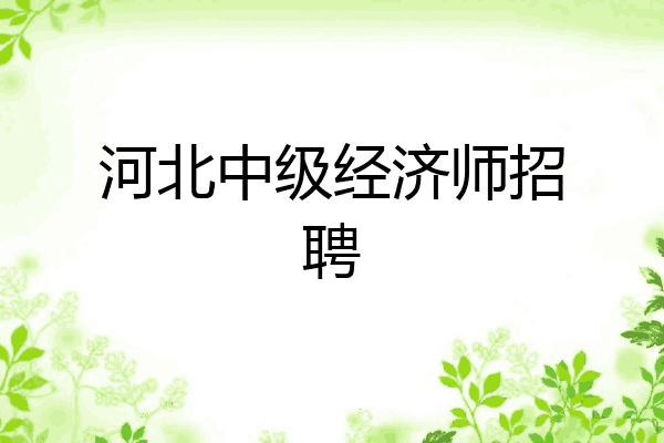河北中级经济师招聘