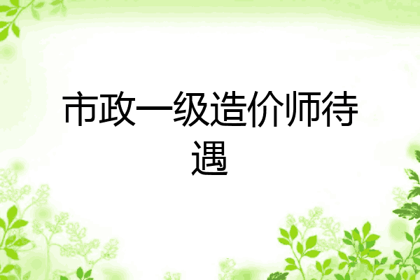 市政一级造价师待遇