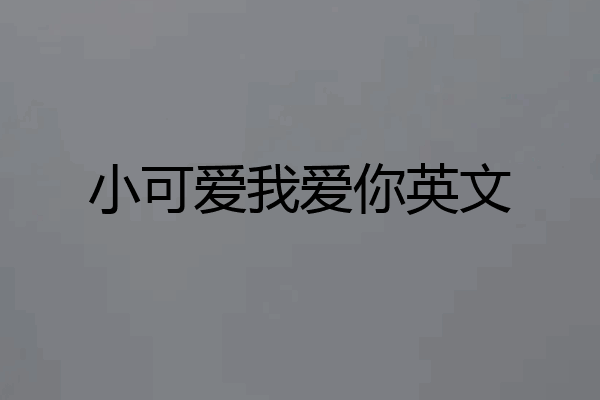 小可爱我爱你英文