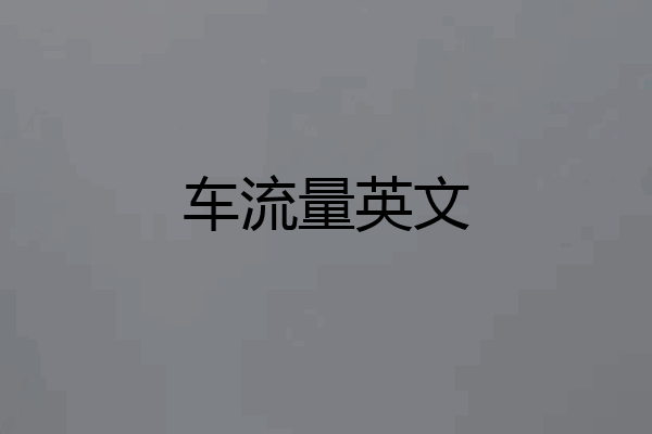 车流量英文