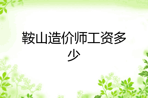 鞍山造价师工资多少
