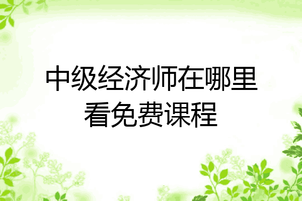 中级经济师在哪里看免费课程