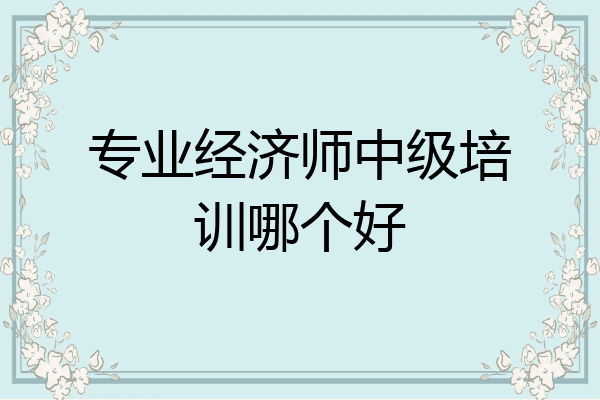 专业经济师中级培训哪个好