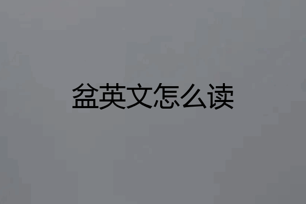 盆英文怎么读
