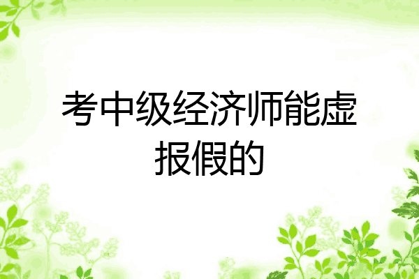 考中级经济师能虚报假的