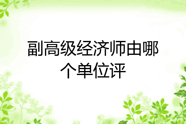 副高级经济师由哪个单位评