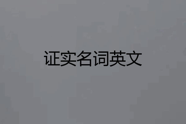 证实名词英文