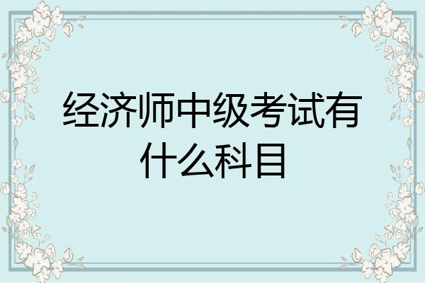 经济师中级考试有什么科目
