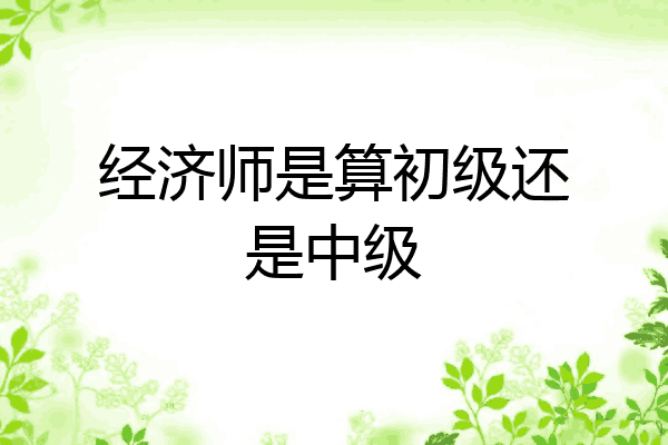 经济师是算初级还是中级