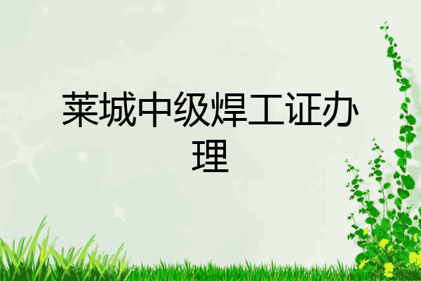 莱城中级焊工证办理
