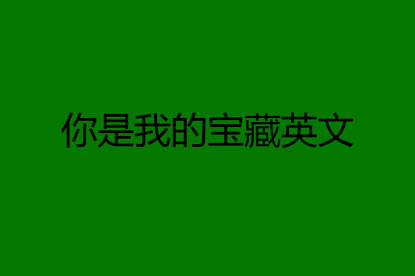 你是我的宝藏英文