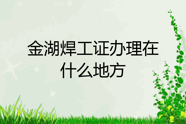 金湖焊工证办理在什么地方