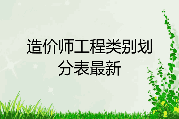 造价师工程类别划分表最新