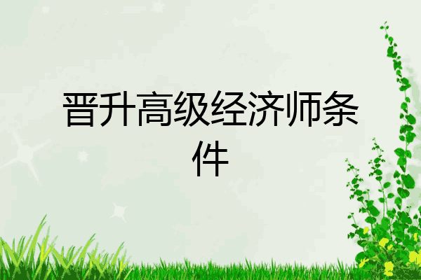 晋升高级经济师条件