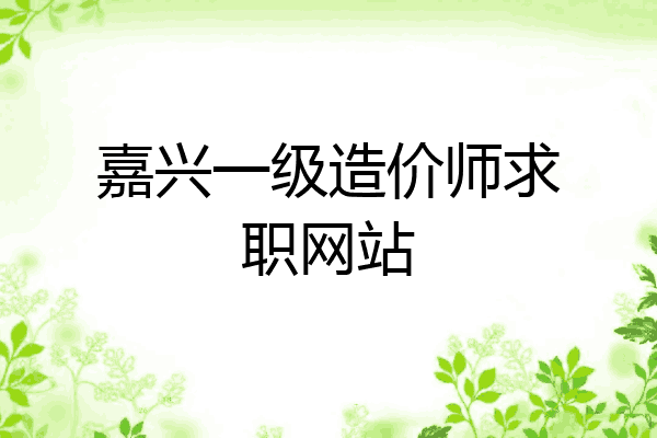 嘉兴一级造价师求职网站
