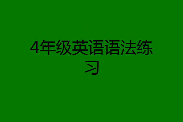 4年级英语语法练习