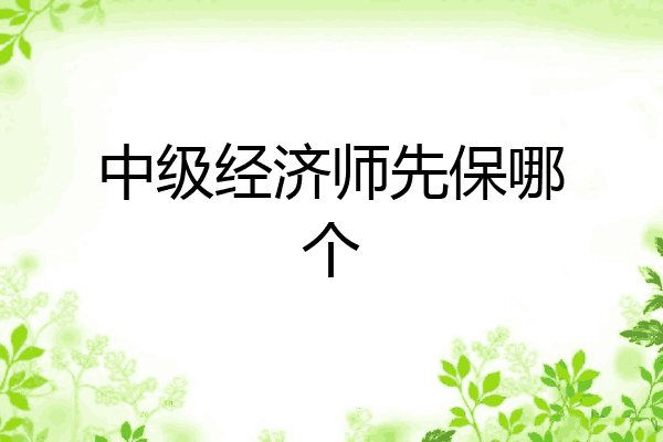 中级经济师先保哪个