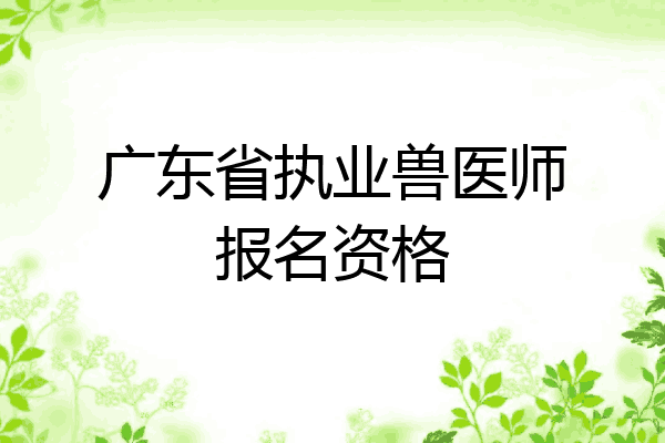 广东省执业兽医师报名资格