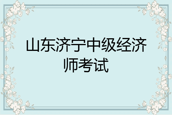 山东济宁中级经济师考试
