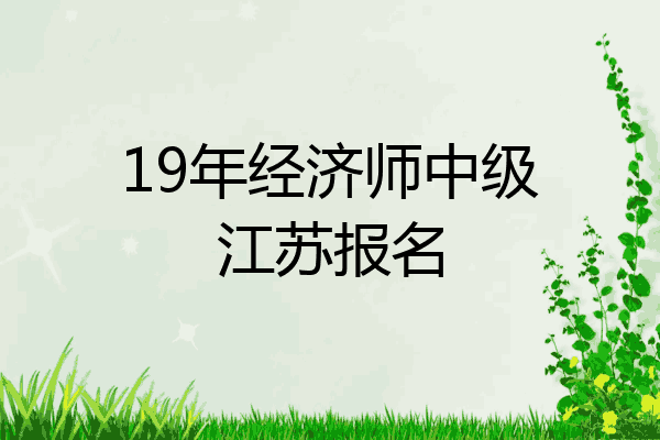 19年经济师中级江苏报名