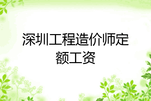 深圳工程造价师定额工资