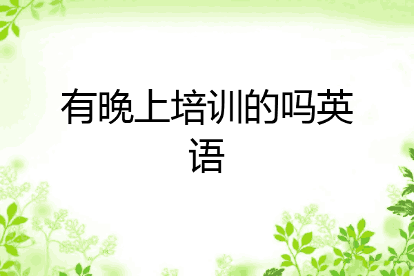 有晚上培训的吗英语