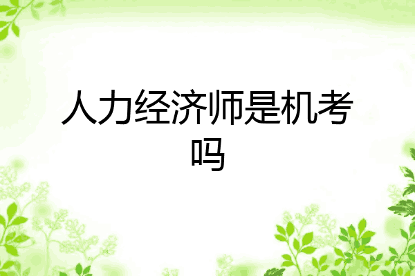人力经济师是机考吗