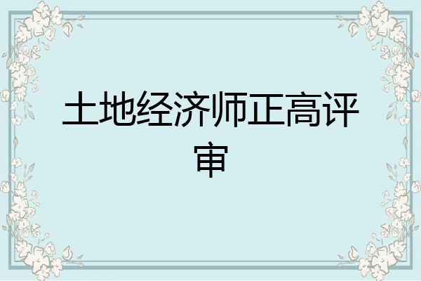 土地经济师正高评审