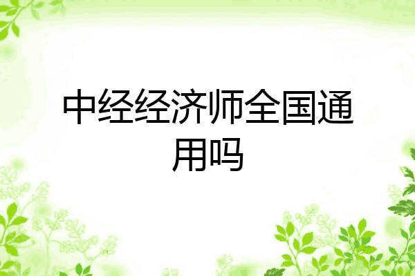 中经经济师全国通用吗