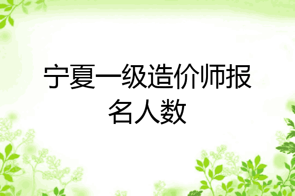 宁夏一级造价师报名人数
