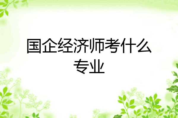 国企经济师考什么专业