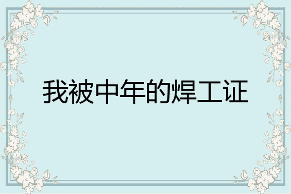 我被中年的焊工证