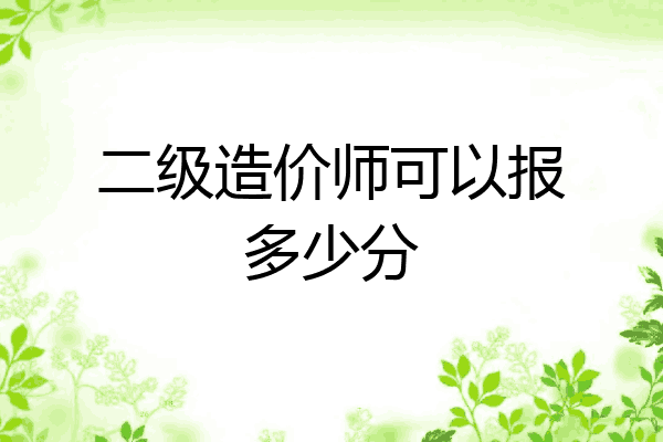 二级造价师可以报多少分